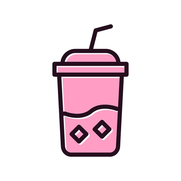 Vector Illustration Iced Coffee Icon — Vector de stock