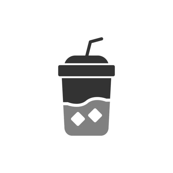 Vector Illustration Iced Coffee Icon — Vetor de Stock