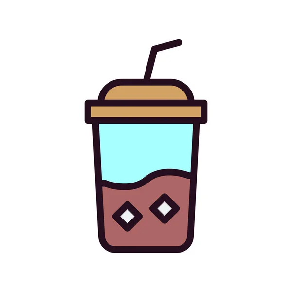 Vector Illustration Iced Coffee Icon — Stockvektor