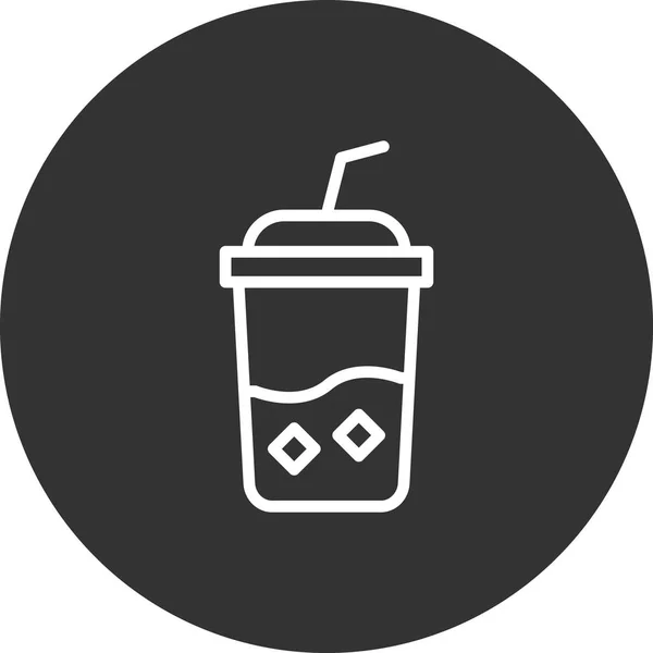 Διανυσματική Απεικόνιση Εικονιδίου Του Iced Coffee — Διανυσματικό Αρχείο