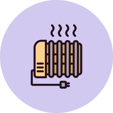 Radyatör ısıtma simgesi, modern vektör illüstrasyon tasarımı