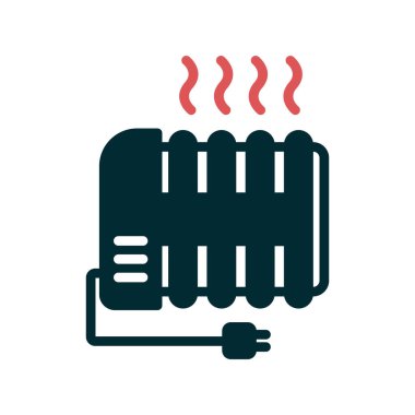 Radyatör ısıtma simgesi, modern vektör illüstrasyon tasarımı