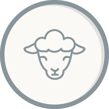Koyun. Web simgesi vektör illüstrasyonu