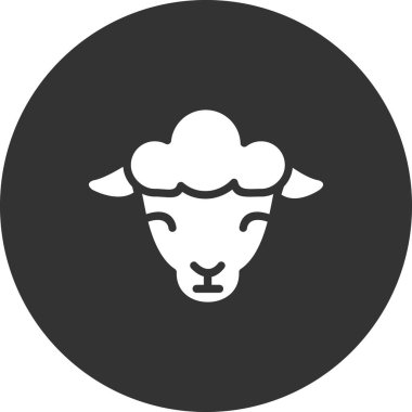 Koyun. Web simgesi vektör illüstrasyonu