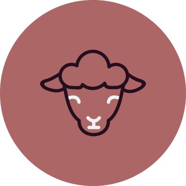 Koyun. Web simgesi vektör illüstrasyonu