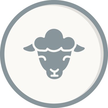 Koyun. Web simgesi vektör illüstrasyonu