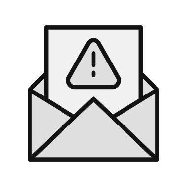 Çöp Posta Uyarı vektör simgesi