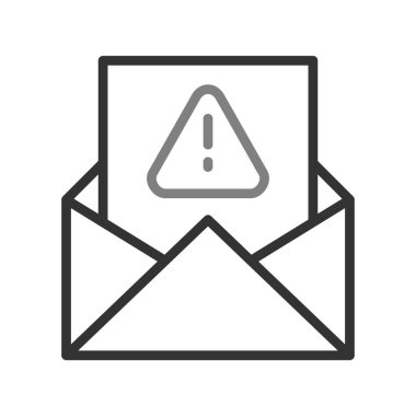 Çöp Posta Uyarı vektör simgesi