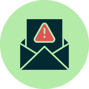 Çöp Posta Uyarı vektör simgesi