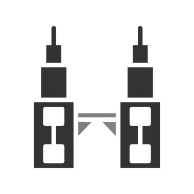 Petronas Kuleleri, basit biçimdeki eşsiz vektör illüstrasyon simgesi
