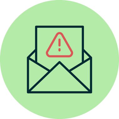 Çöp Posta Uyarı vektör simgesi