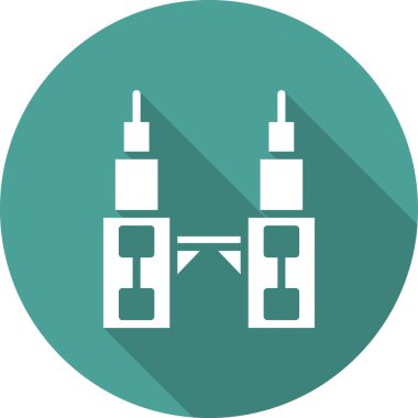Petronas Kuleleri, basit biçimdeki eşsiz vektör illüstrasyon simgesi