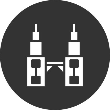 Petronas Kuleleri, basit biçimdeki eşsiz vektör illüstrasyon simgesi