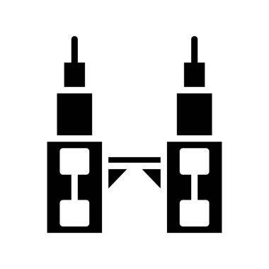 Petronas Kuleleri, basit biçimdeki eşsiz vektör illüstrasyon simgesi