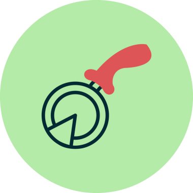 Pizza Kesicisi simgesi, vektör çizimi