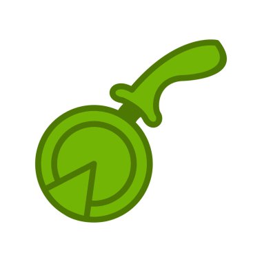 Pizza Kesicisi simgesi, vektör çizimi