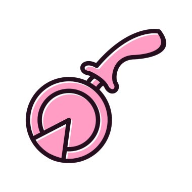 Pizza Kesicisi simgesi, vektör çizimi