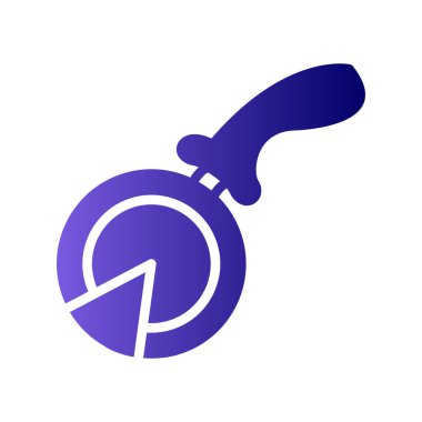 Pizza Kesicisi simgesi, vektör çizimi