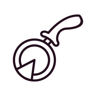 Pizza Kesicisi simgesi, vektör çizimi