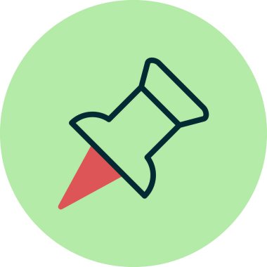 Pin simgesi, vektör illüstrasyonuna bas 