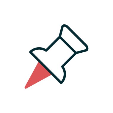 Pin simgesi, vektör illüstrasyonuna bas 