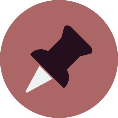 Pin simgesi, vektör illüstrasyonuna bas 