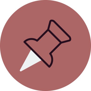 Pin simgesi, vektör illüstrasyonuna bas 