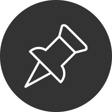 Pin simgesi, vektör illüstrasyonuna bas 