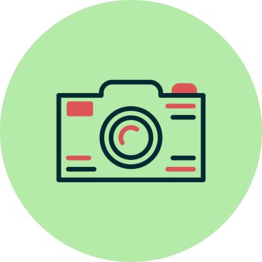 Kamera simgesinin vektör illüstrasyonu 