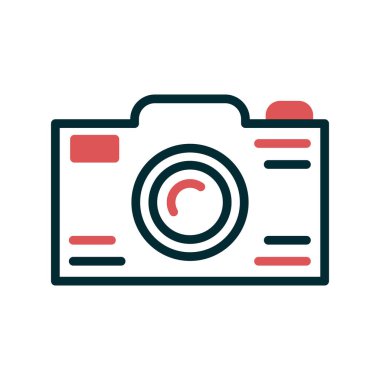 Kamera simgesinin vektör illüstrasyonu 