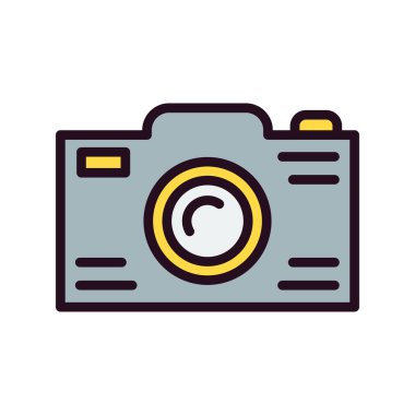 Kamera simgesinin vektör illüstrasyonu 