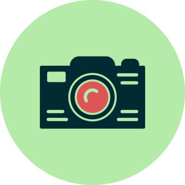 Kamera simgesinin vektör illüstrasyonu 