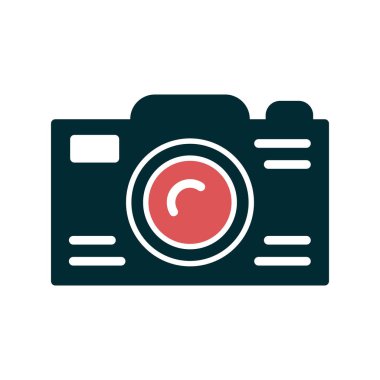 Kamera simgesinin vektör illüstrasyonu 