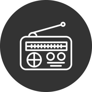 radyo web simgesi vektör illüstrasyonu