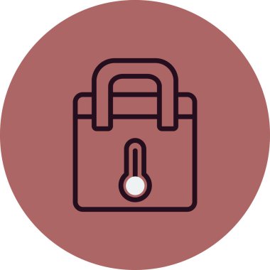 Thermo Bag vektör çizgisi simgesi, özet konsept çizimi 