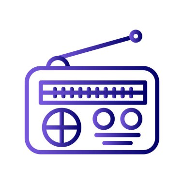 radyo web simgesi vektör illüstrasyonu