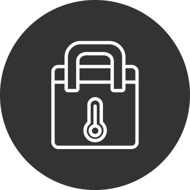 Thermo Bag vektör çizgisi simgesi, özet konsept çizimi 