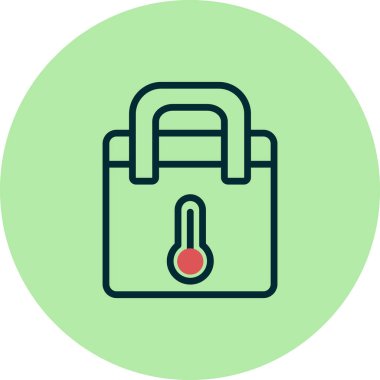 Thermo Bag vektör çizgisi simgesi, özet konsept çizimi 