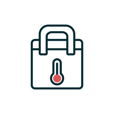 Thermo Bag vektör çizgisi simgesi, özet konsept çizimi 