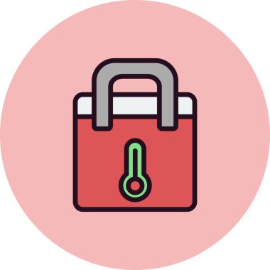 Thermo Bag vektör çizgisi simgesi, özet konsept çizimi 