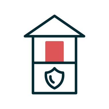 ev güvenliği simgesi vektör illüstrasyonu 