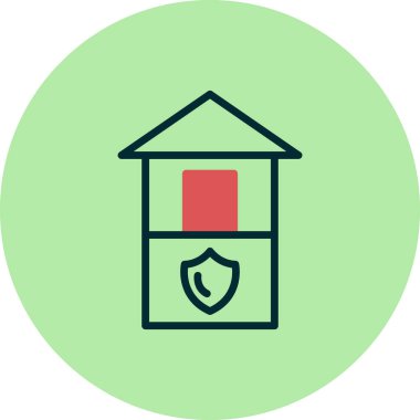 ev güvenliği simgesi vektör illüstrasyonu 