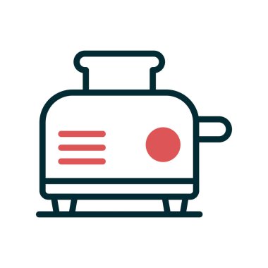 tost makinesi vektörü ince çizgi simgesi 