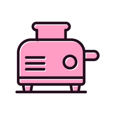 tost makinesi vektörü ince çizgi simgesi 