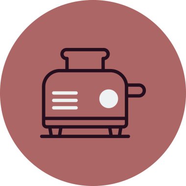 tost makinesi vektörü ince çizgi simgesi 