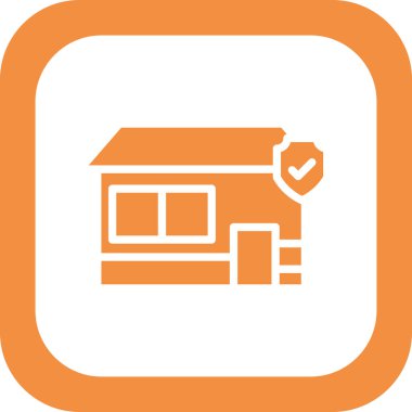 Dükkan Sigortası basit simge, vektör illüstrasyonu