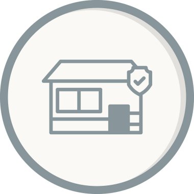 Dükkan Sigortası basit simge, vektör illüstrasyonu