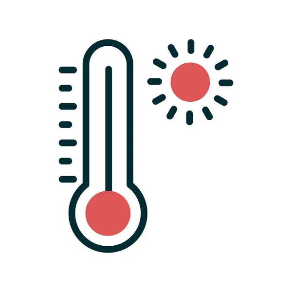 Thermometer Flat Style Icon Vector — Stockvector