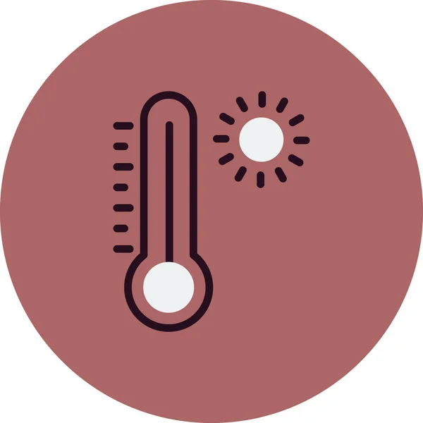 Thermometer Flat Style Icon Vector — Stockový vektor