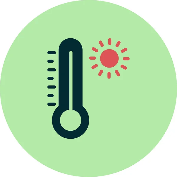 Thermometer Platte Stijl Icoon Vector — Stockvector